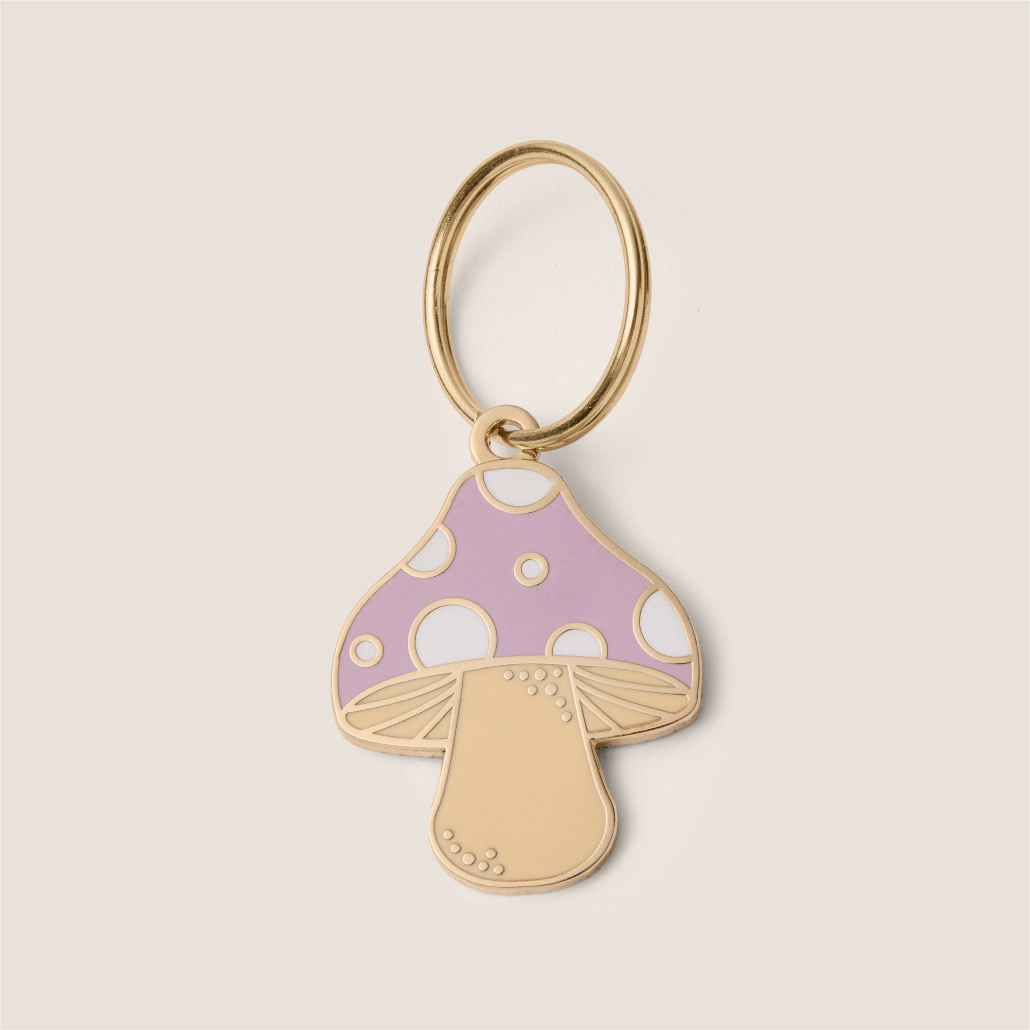 Tails & Bloom cute lilac mushroom personalised engraved dog tag - dog mum gift small breeds
