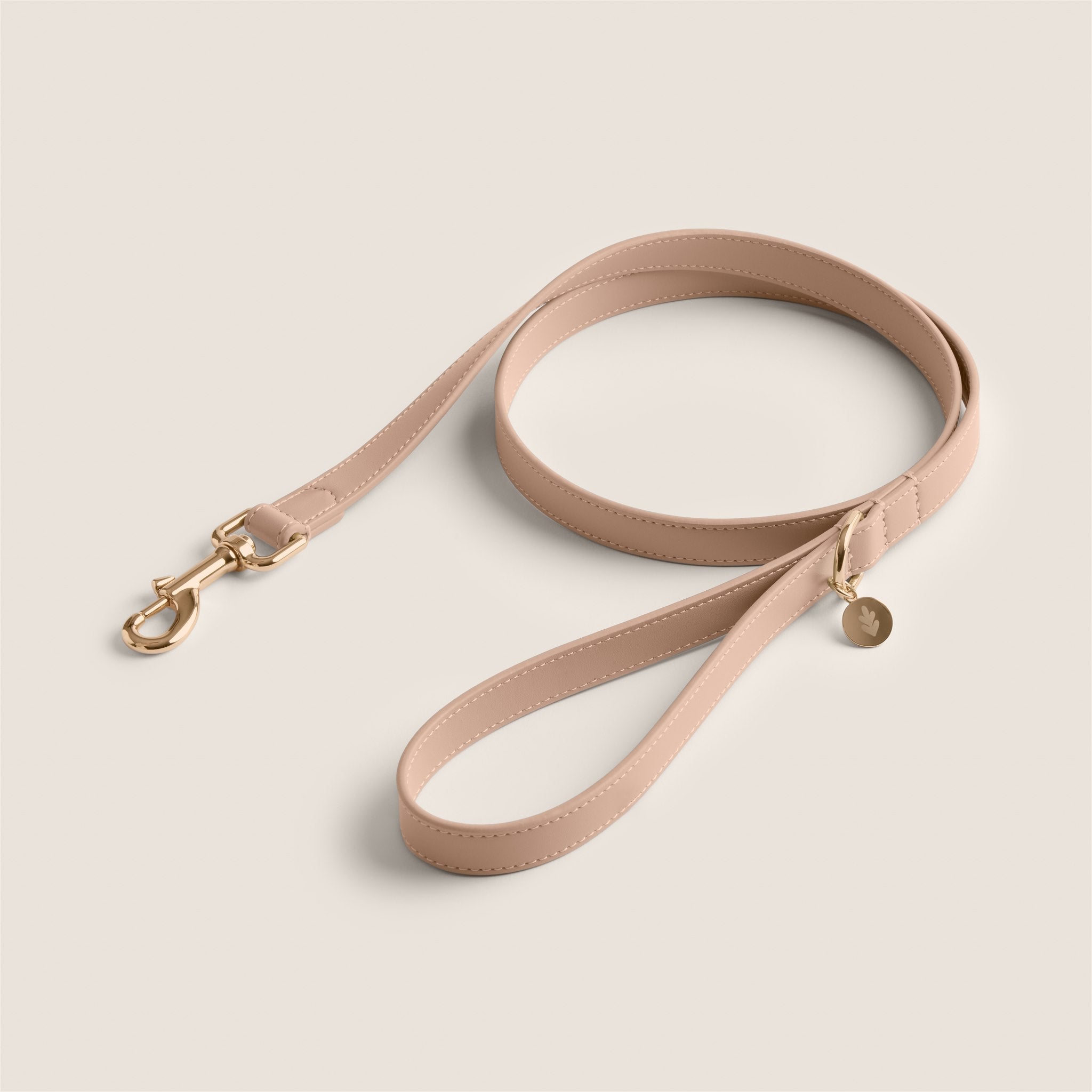 Tails & Bloom dog lead in biscotti - premium vegan leather