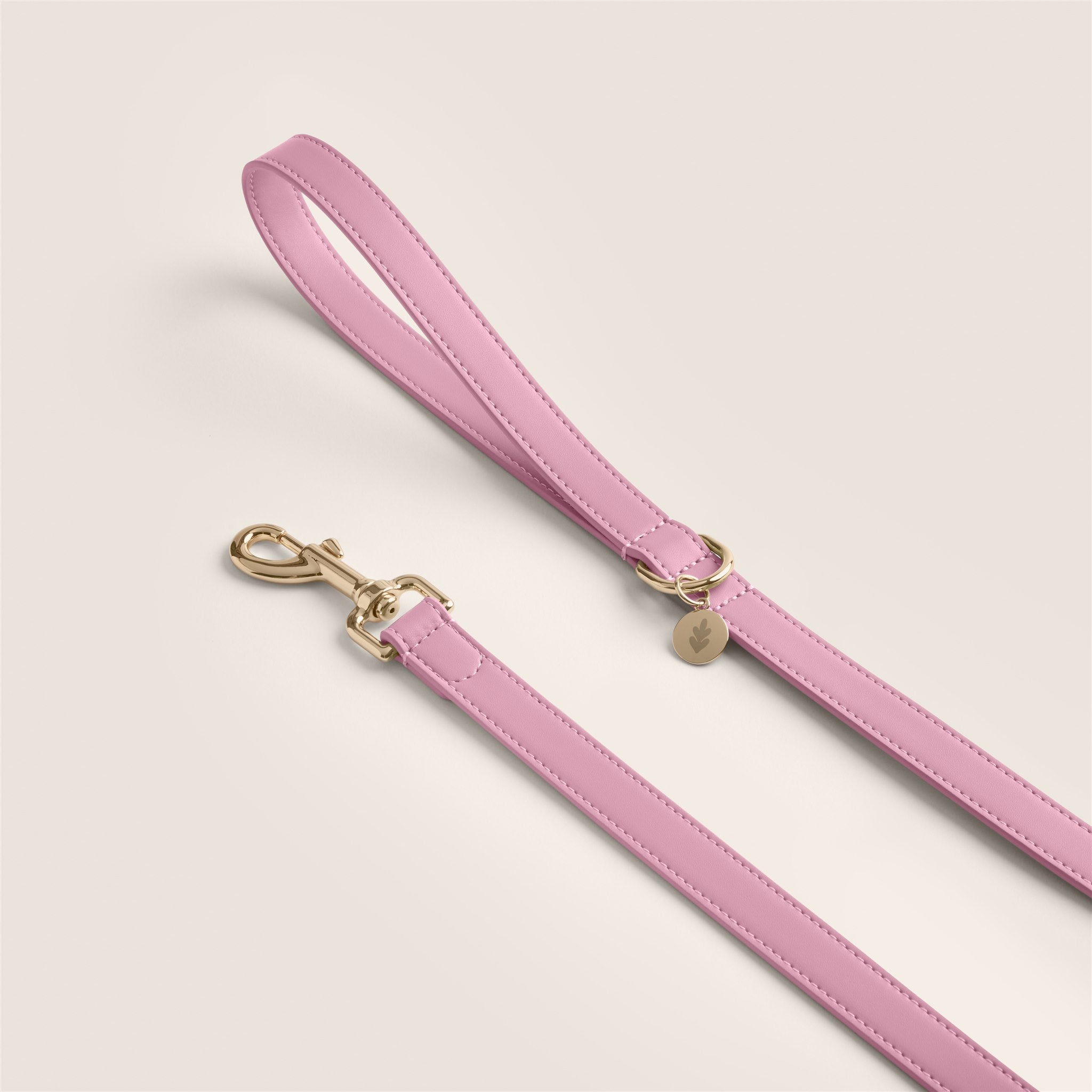 Tails & Bloom bunny pink premium vegan leather dog lead - stylish & comfortable