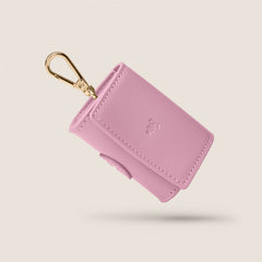Tails & Bloom bunny pink vegan leather poop bag holder - stylish dog accessor