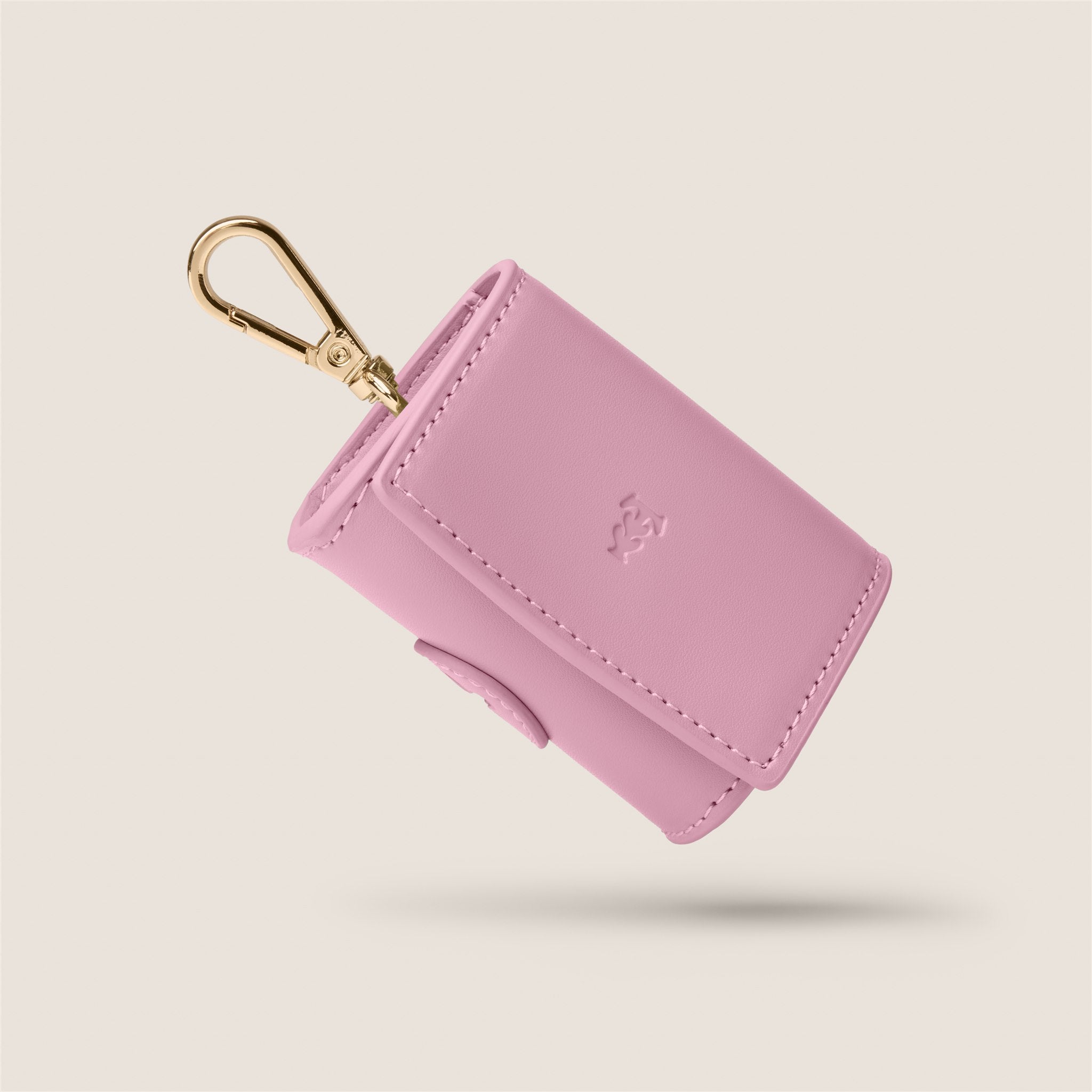 Tails & Bloom bunny pink vegan leather poop bag holder - stylish dog accessor