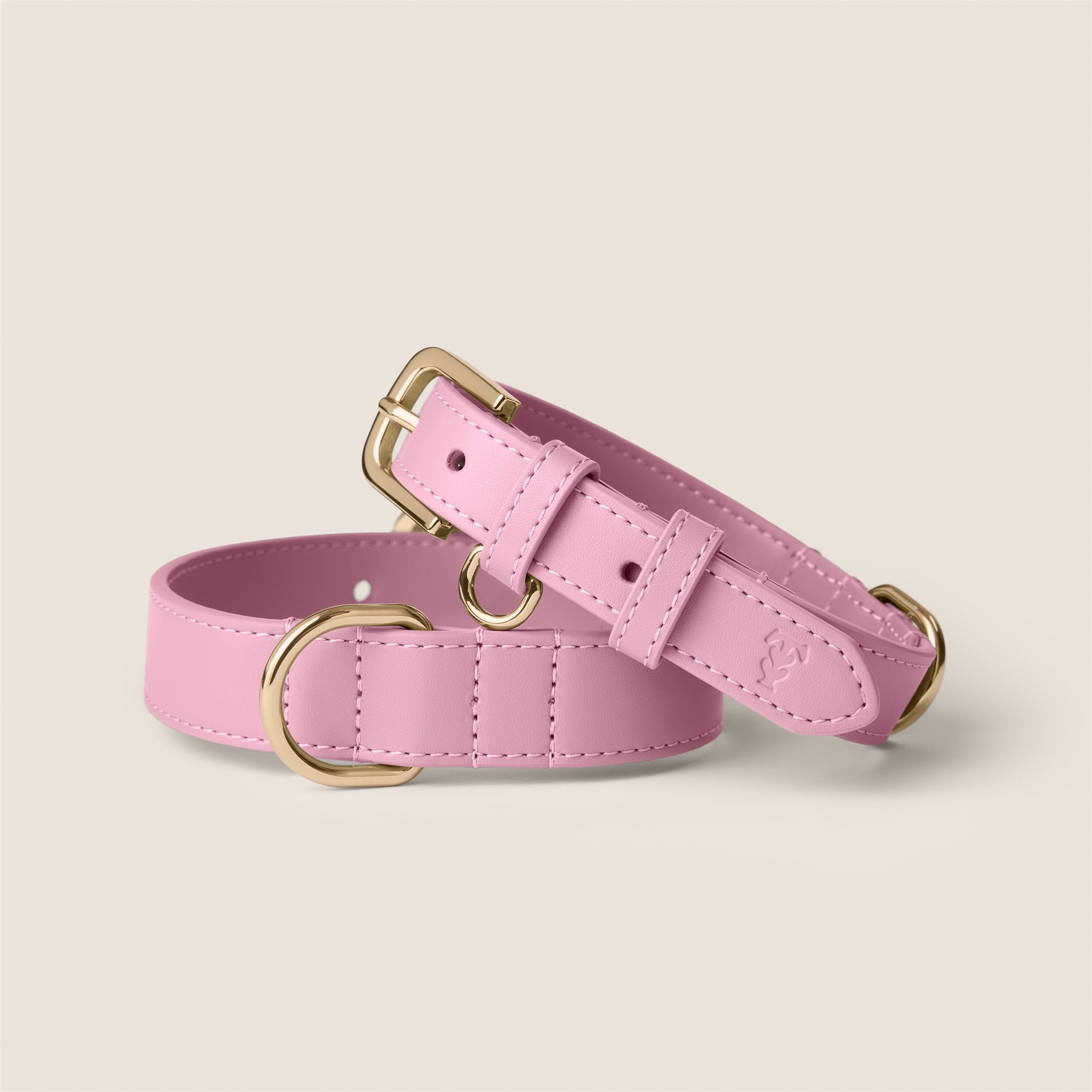 Bunny pink vegan leather adjustable dog collar by Tails & Bloom - luxury pet accessory