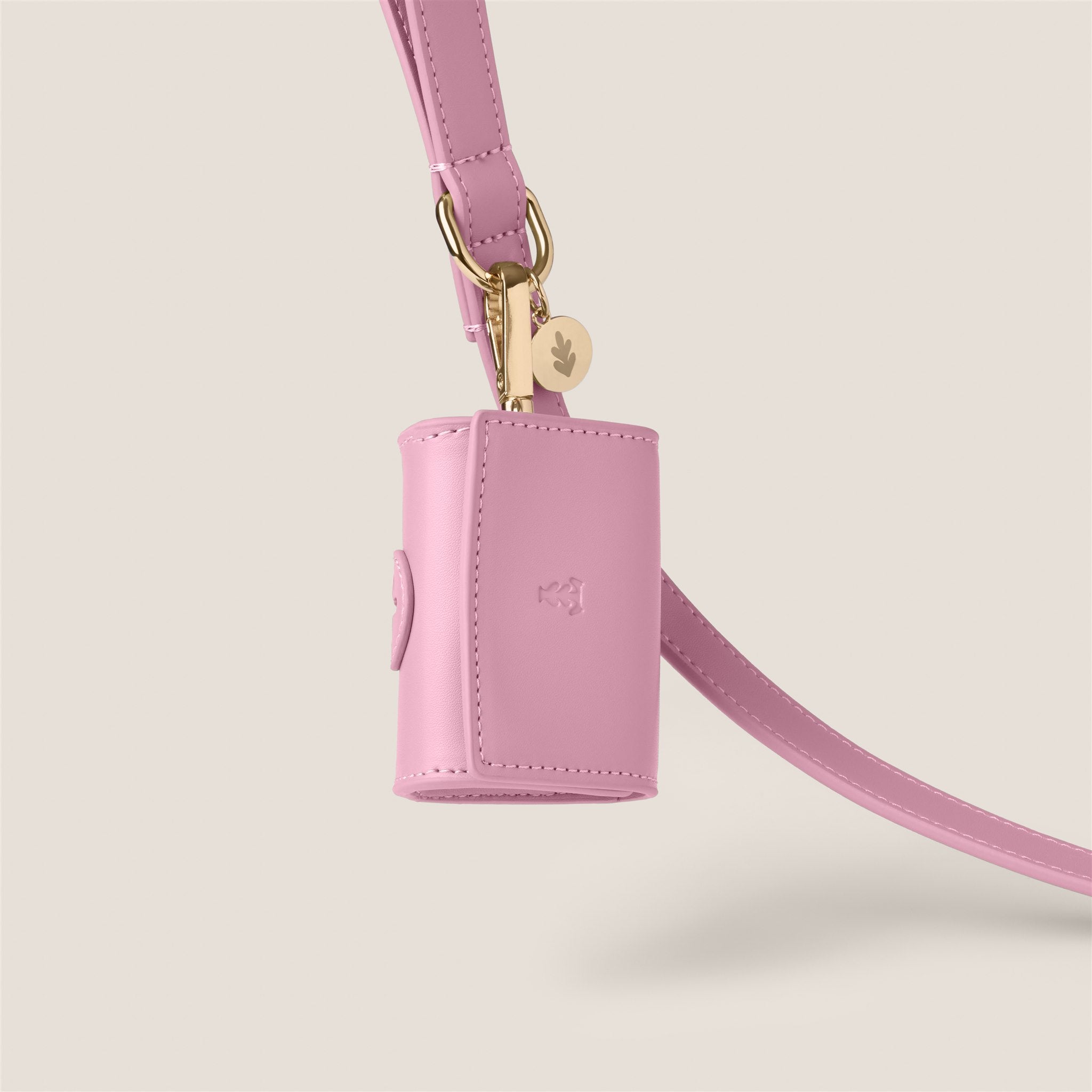 Bunny pink premium vegan leather poop bag holder by Tails & Bloom