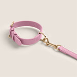 Tails & Bloom adjustable dog collar in bunny pink - premium vegan leather