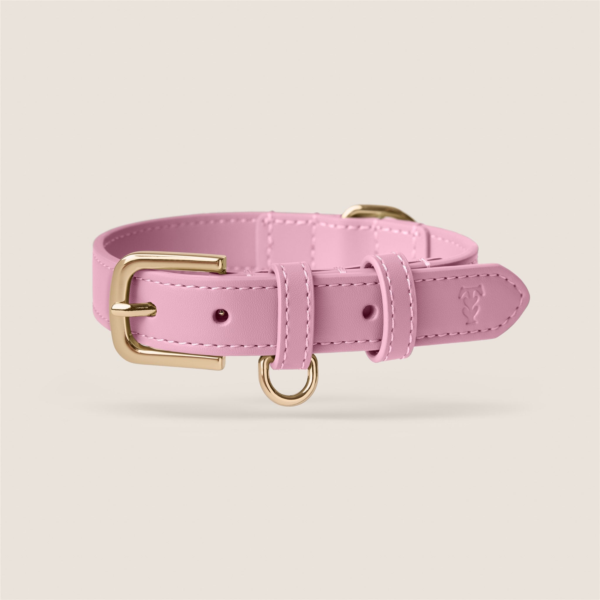 Tails & Bloom bunny pink premium vegan leather adjustable dog collar - stylish & comfortable