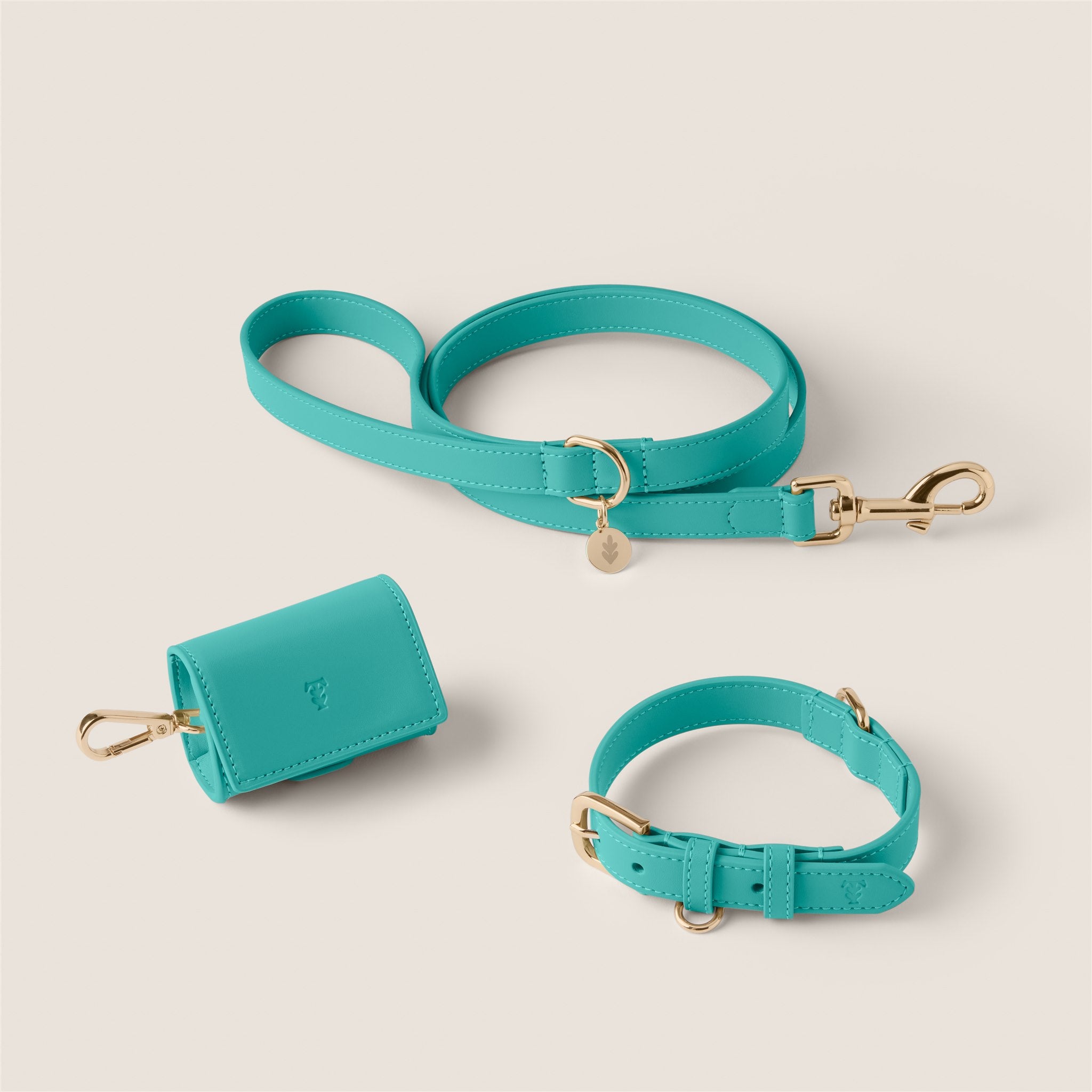 Tails & Bloom capri vegan leather dog collar lead set - premium pet accessories
