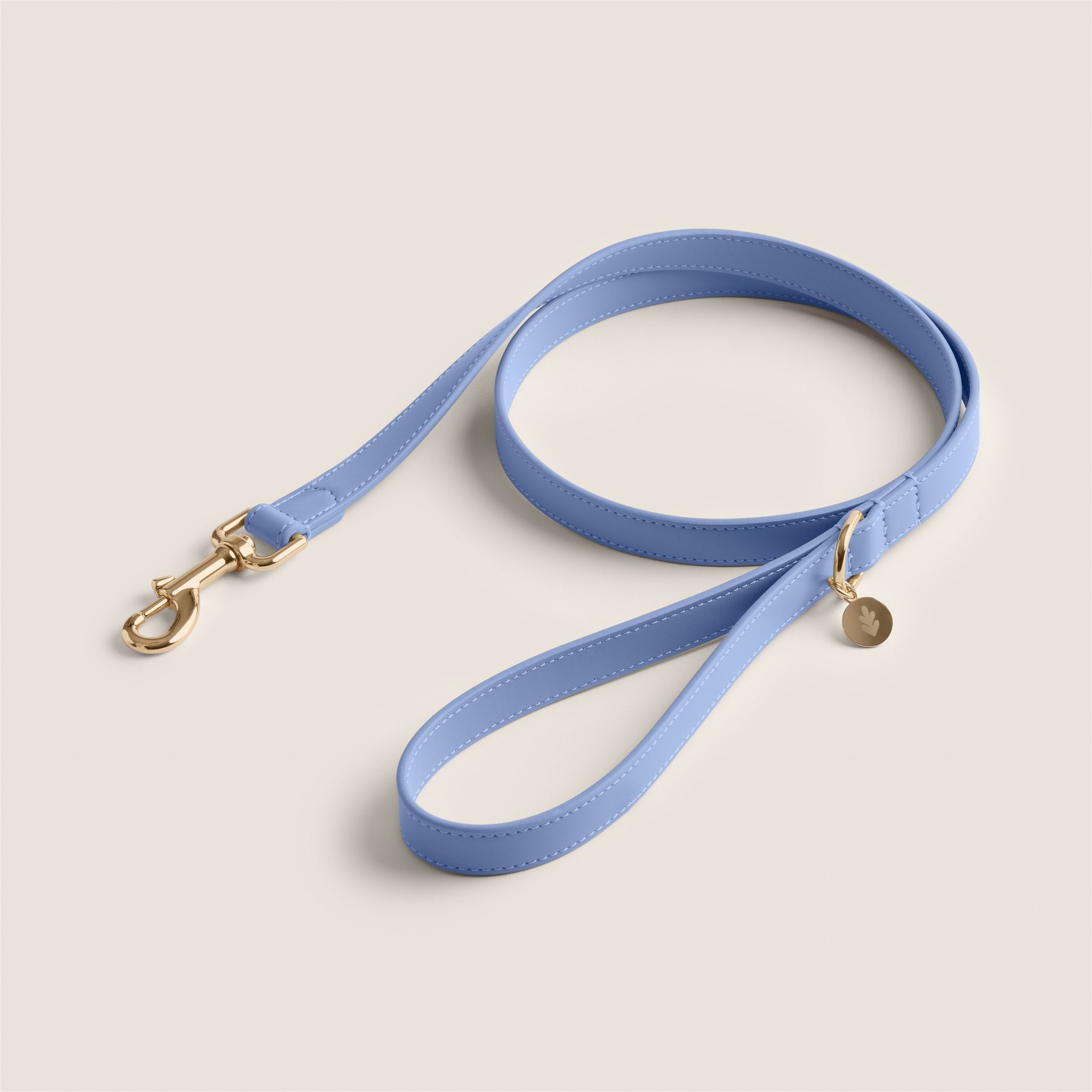 Tails & Bloom dog lead in cornflower blue - premium vegan leather