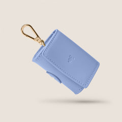 Cornflower blue premium vegan leather poop bag holder by Tails & Bloom