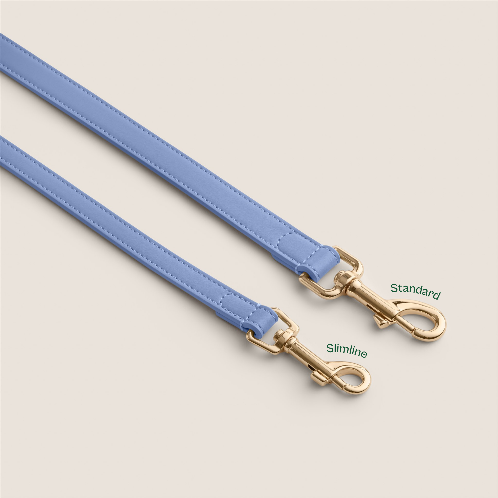 Cornflower blue vegan leather dog lead by Tails & Bloom - luxury pet accessory