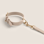 Tails & Bloom adjustable dog collar in ecru vegan leather for small dogs & cockapoo