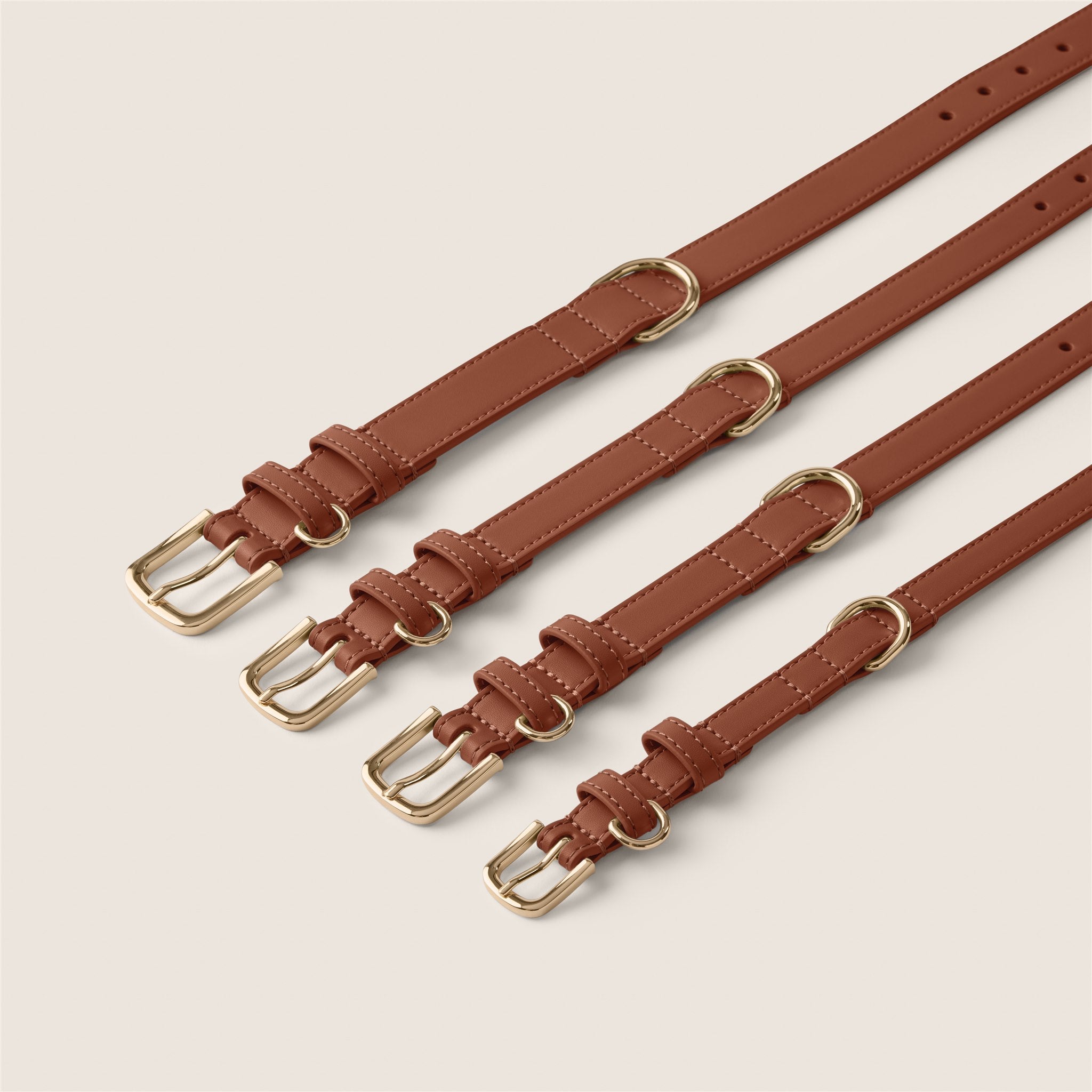 Tails & Bloom easy clean hazelnut brown adjustable dog collar in vegan leather for cockapoo & small dogs
