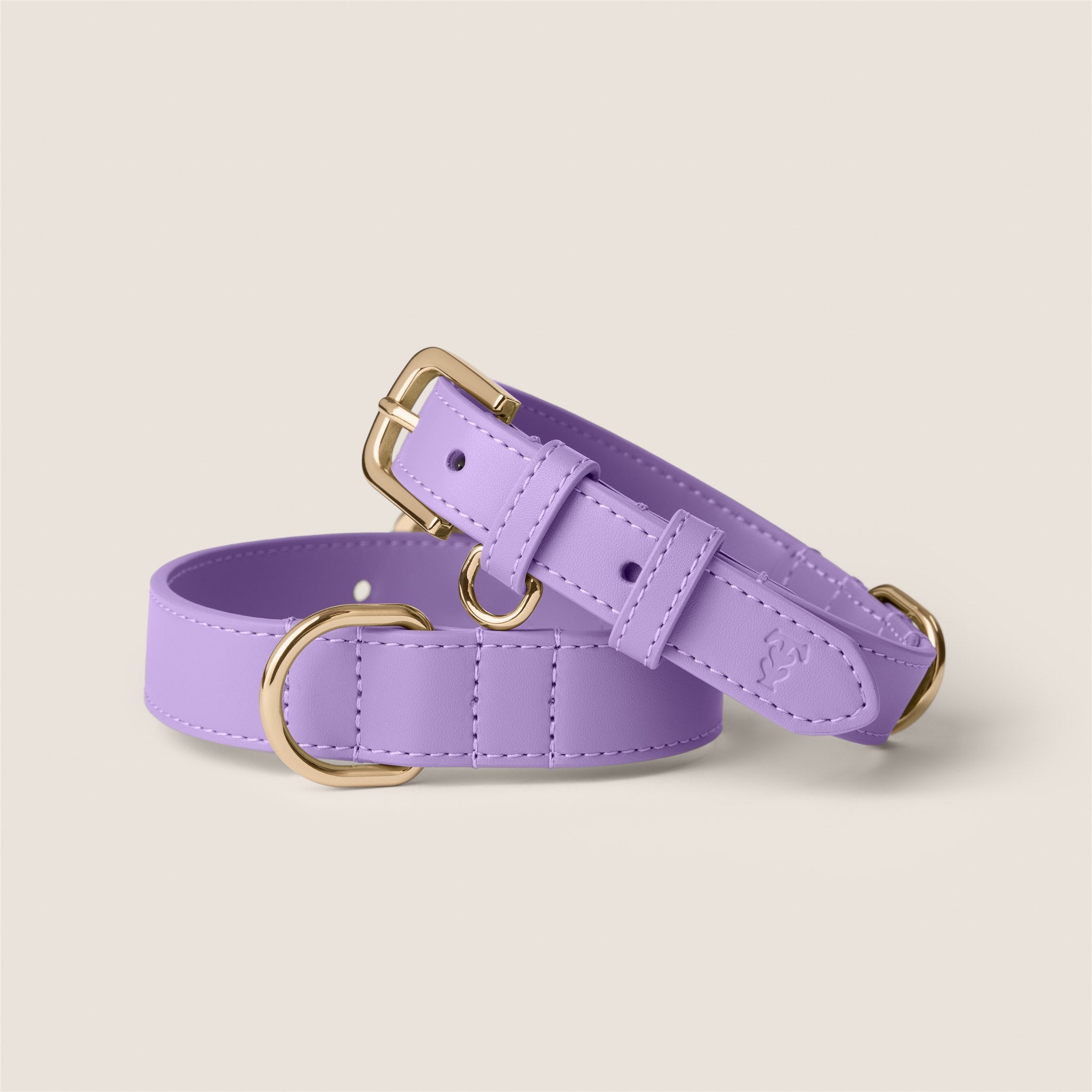 Purple lavender durable vegan leather adjustable dog collar for spaniel & puppy by Tails & Bloom