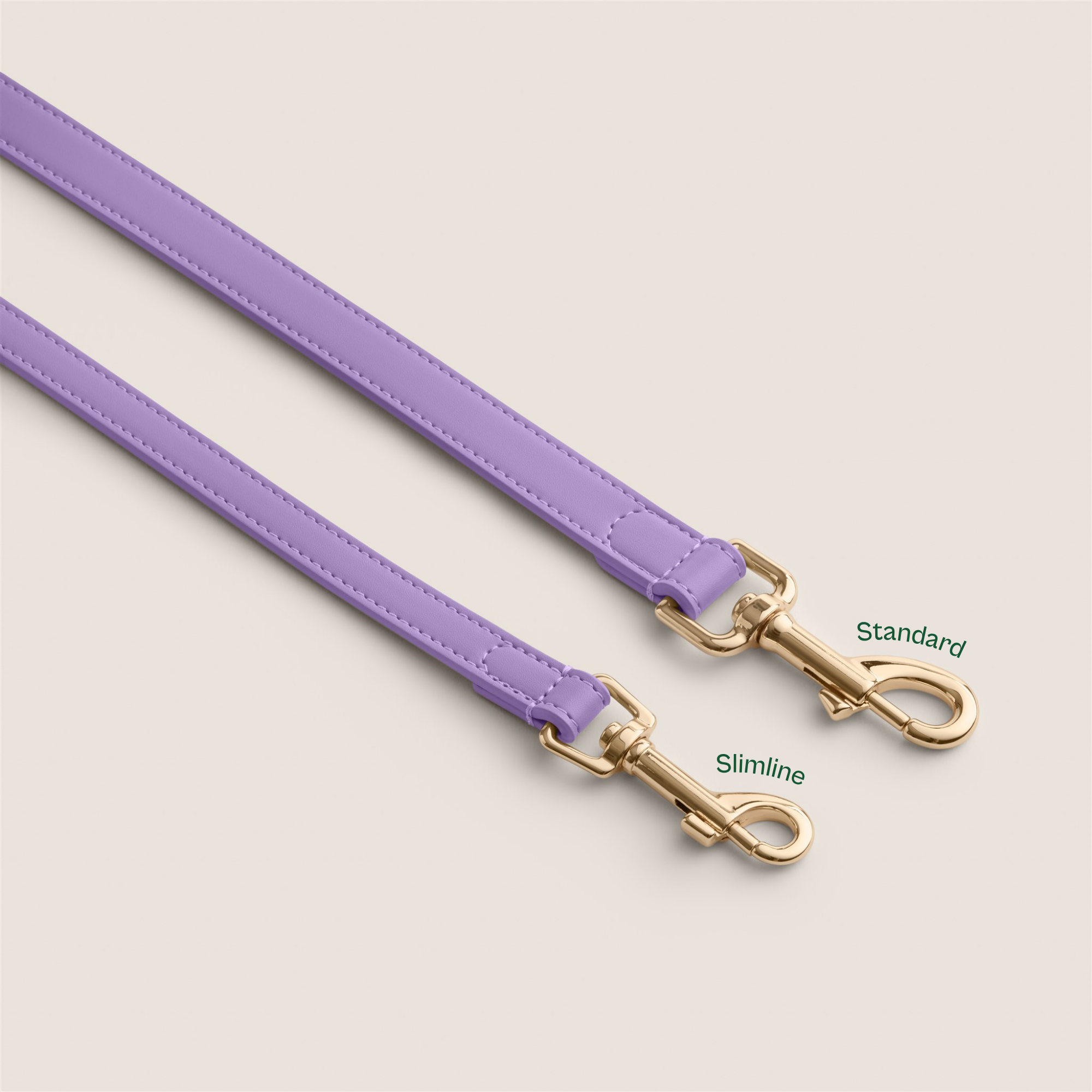 Purple lavender durable vegan leather dog lead for show cocker spaniel & schnauzer by Tails & Bloom