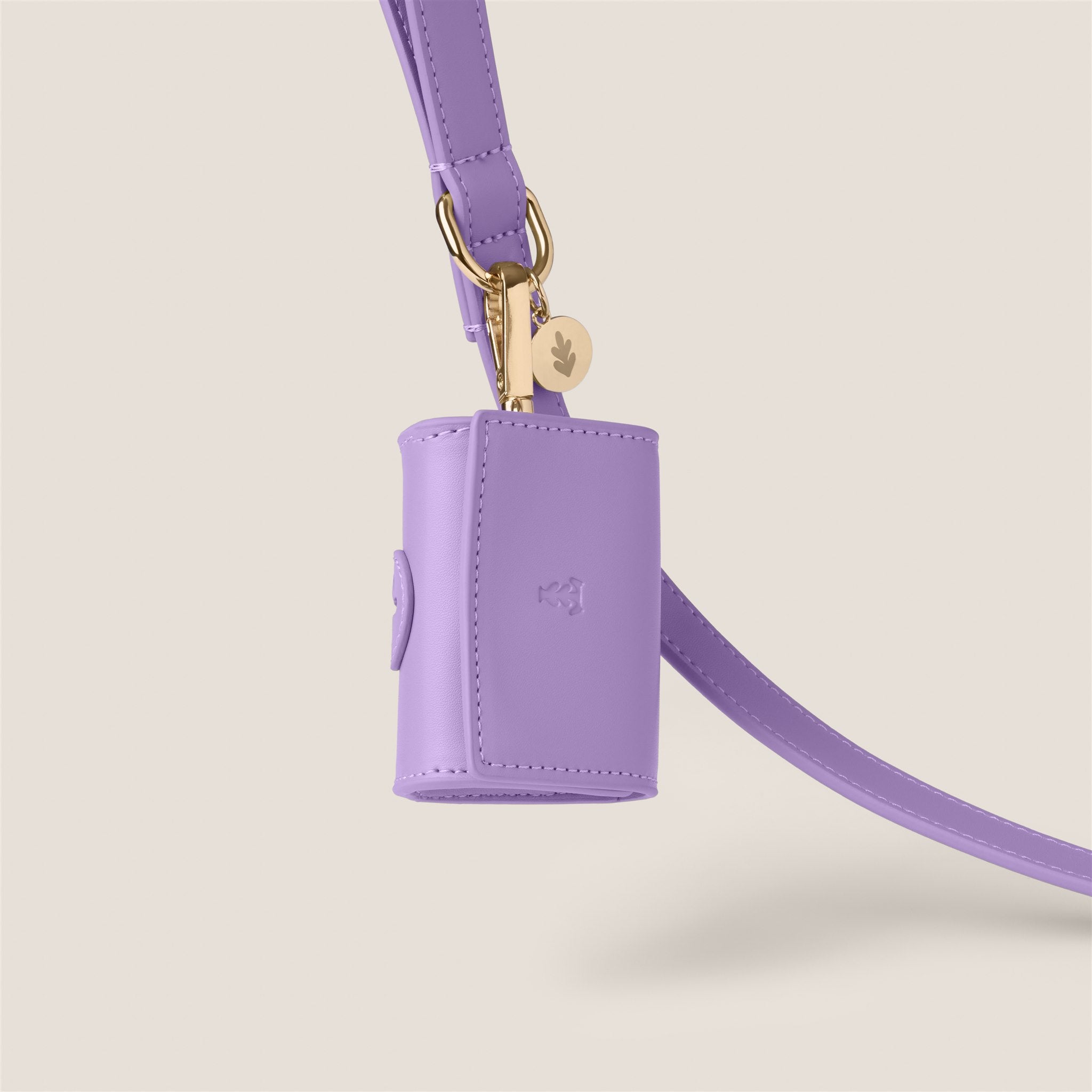 Purple lavender durable easy clean vegan leather poop bag holder for cockapoo & shih tzu by Tails & Bloom