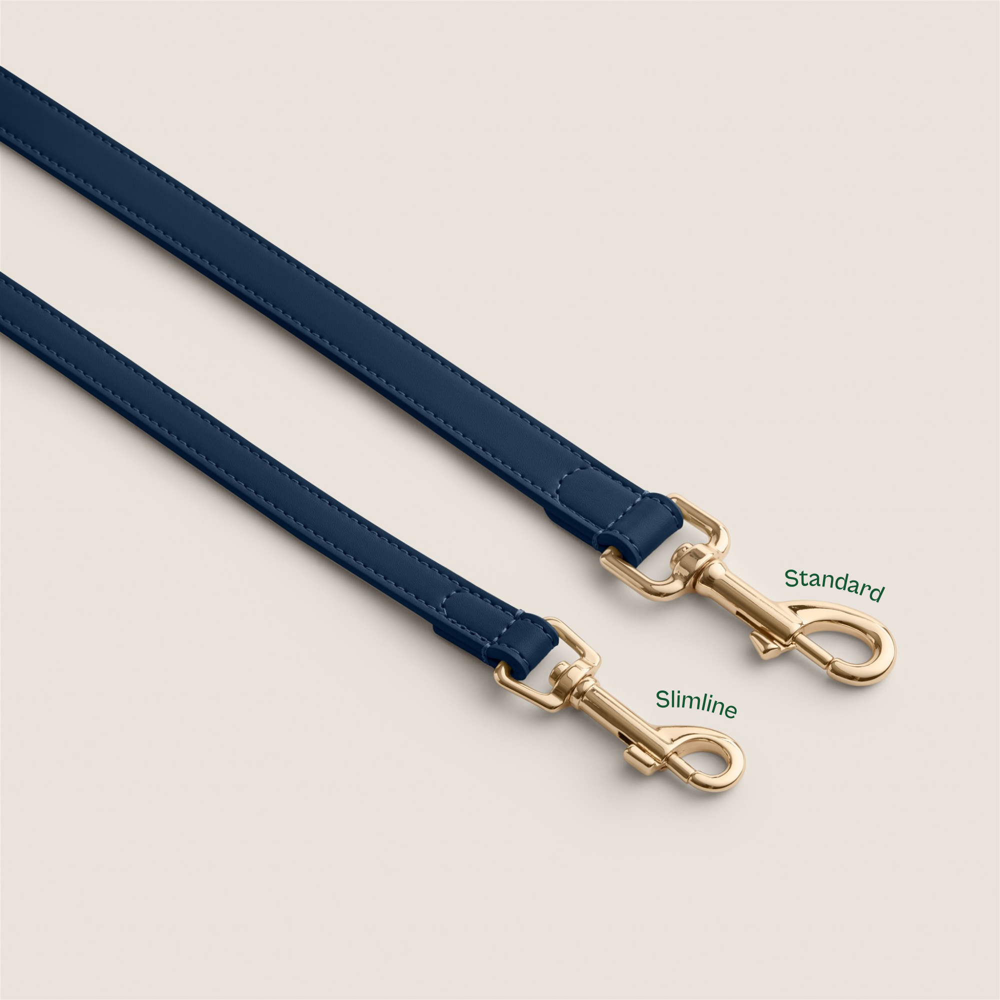 Navy blue marine durable vegan leather dog lead for show cocker spaniel & dachshund by Tails & Bloom