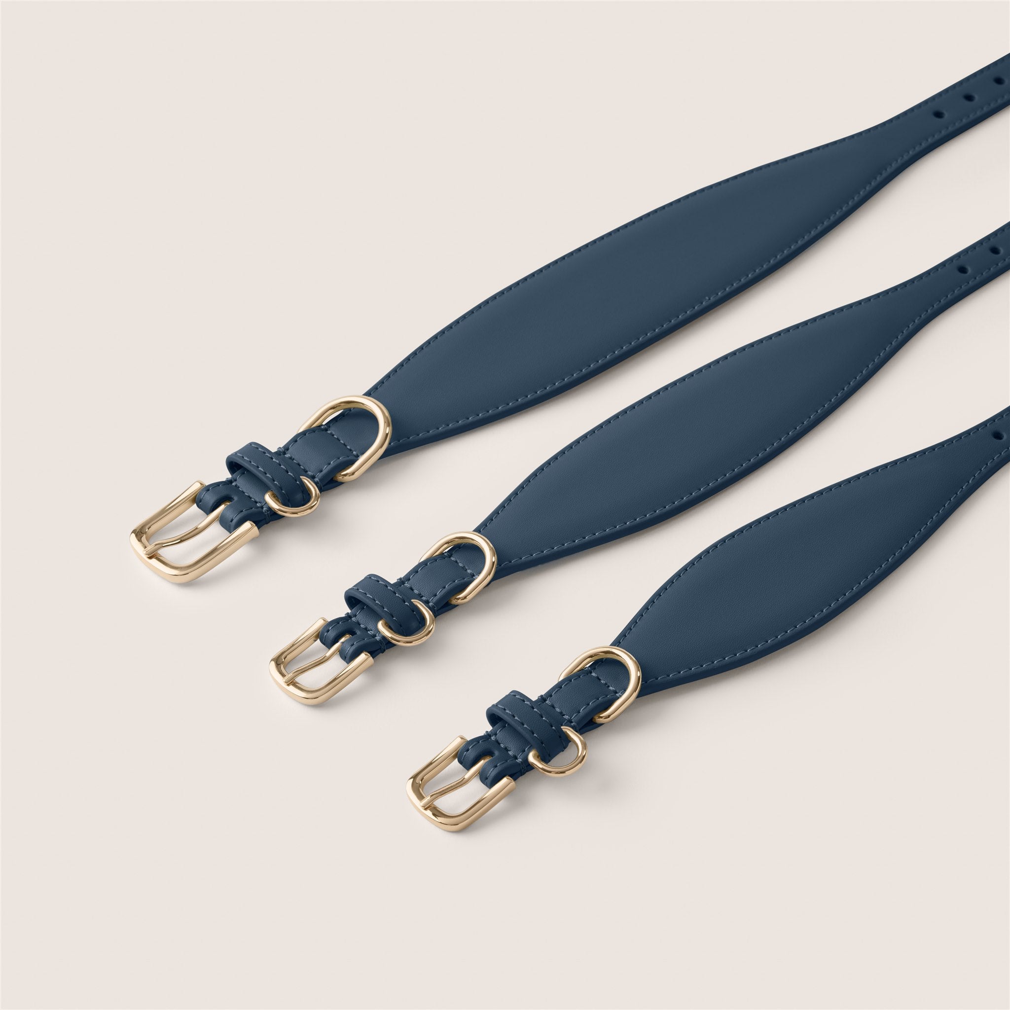 Tails & Bloom easy clean marine navy sighthound collar for whippet & italian greyhound - luxury