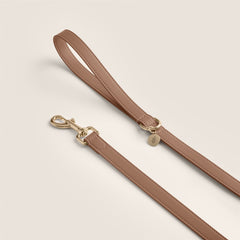 Tails & Bloom mocha brown lightweight vegan leather small dog lead for cocker spaniel & cavalier king charles