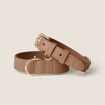 Brown mocha durable vegan leather adjustable collar for westie & shih tzu by Tails & Bloom