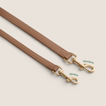 Chocolate brown mocha durable vegan leather puppy lead for miniature schnauzer & border terrier by Tails & Bloom