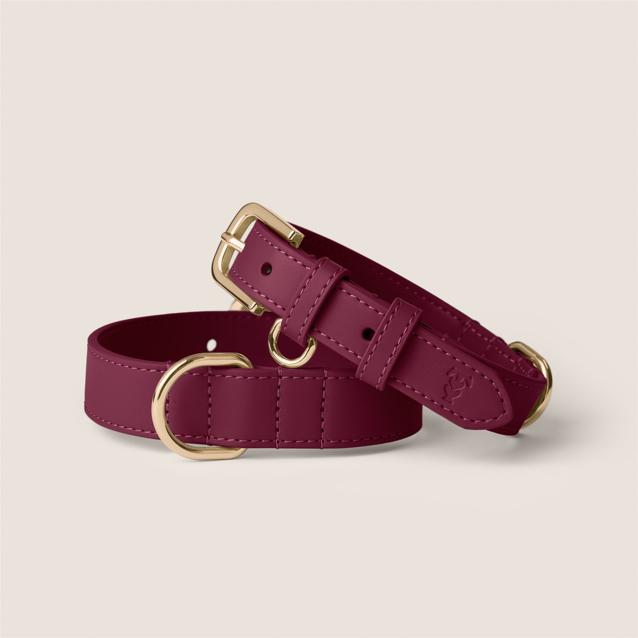 Purple mulberry durable vegan leather adjustable collar for westie & shih tzu by Tails & Bloom