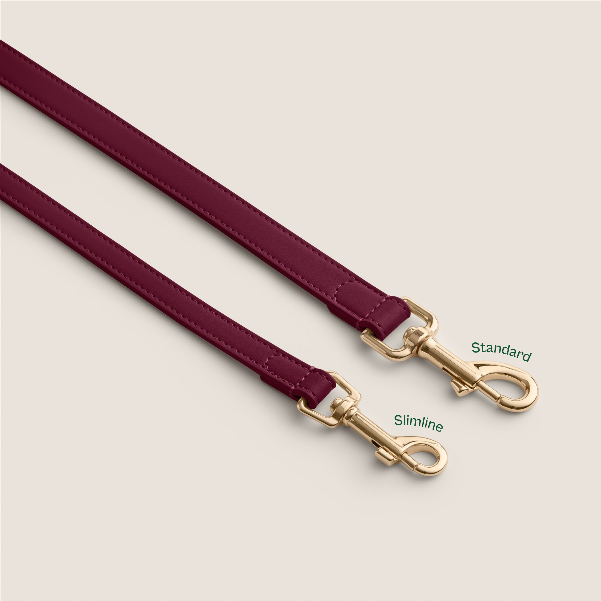 Burgundy mulberry durable vegan leather puppy lead for miniature schnauzer & border terrier by Tails & Bloom