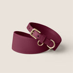 Deep maroon mulberry durable vegan leather italian greyhound & whippet sighthound collar by Tails & Bloom