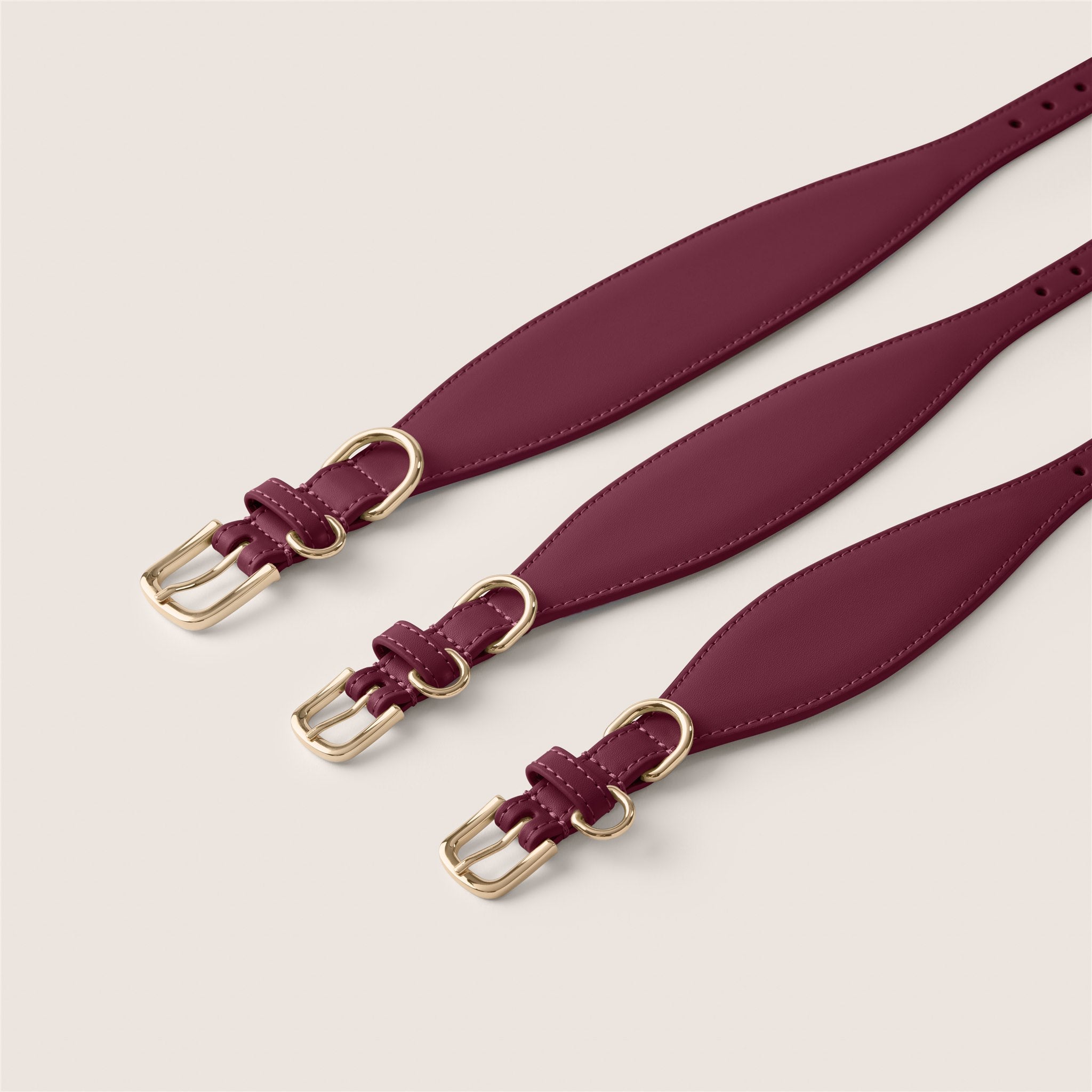 Tails & Bloom padded easy clean burgundy mulberry sighthound collar for lurcher & italian greyhound - luxury