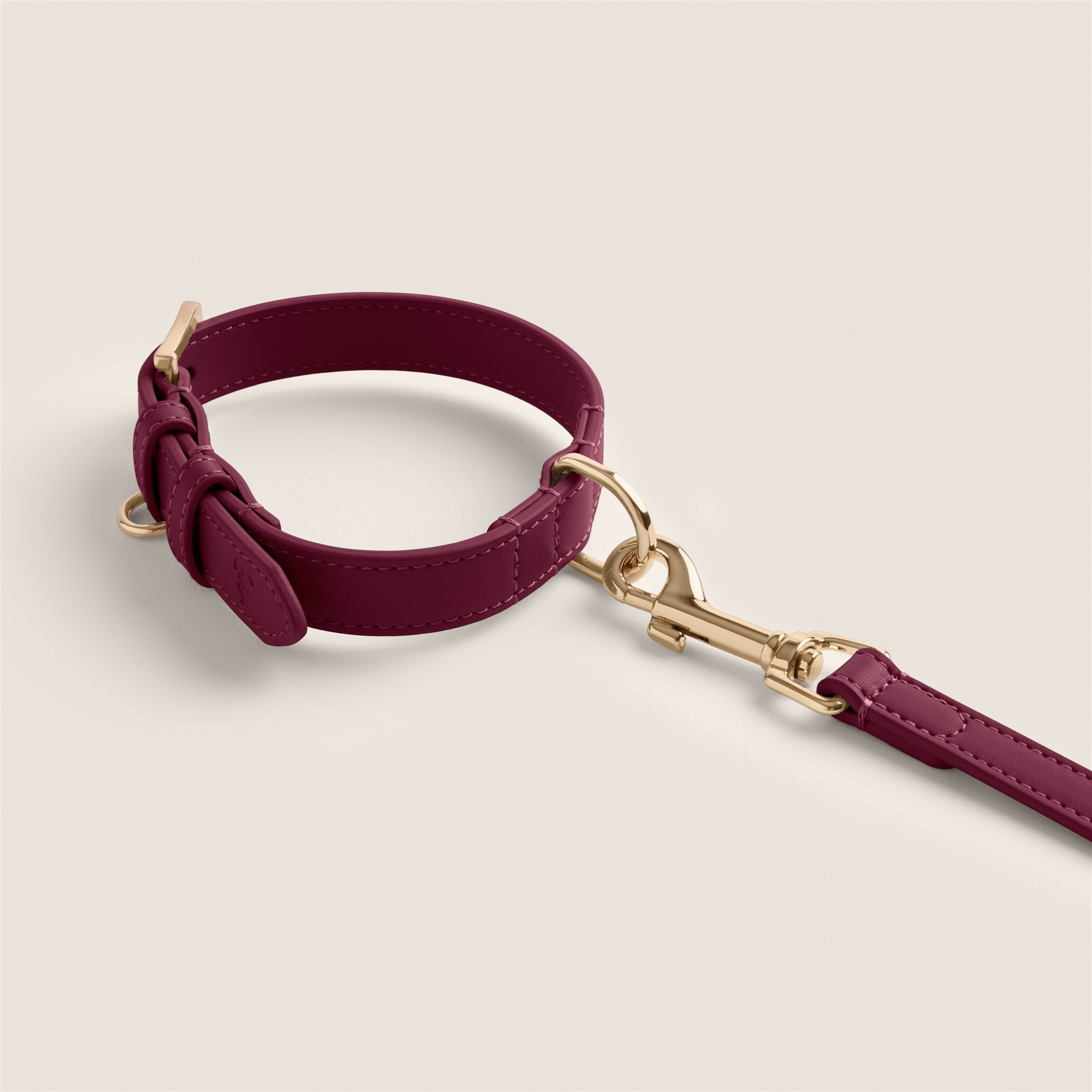 Deep purple mulberry premium vegan leather collar for maltese & miniature poodle by Tails & Bloom