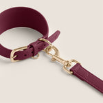 Tails & Bloom mulberry burgundy lightweight vegan leather sighthound collar for whippet & lurcher padded