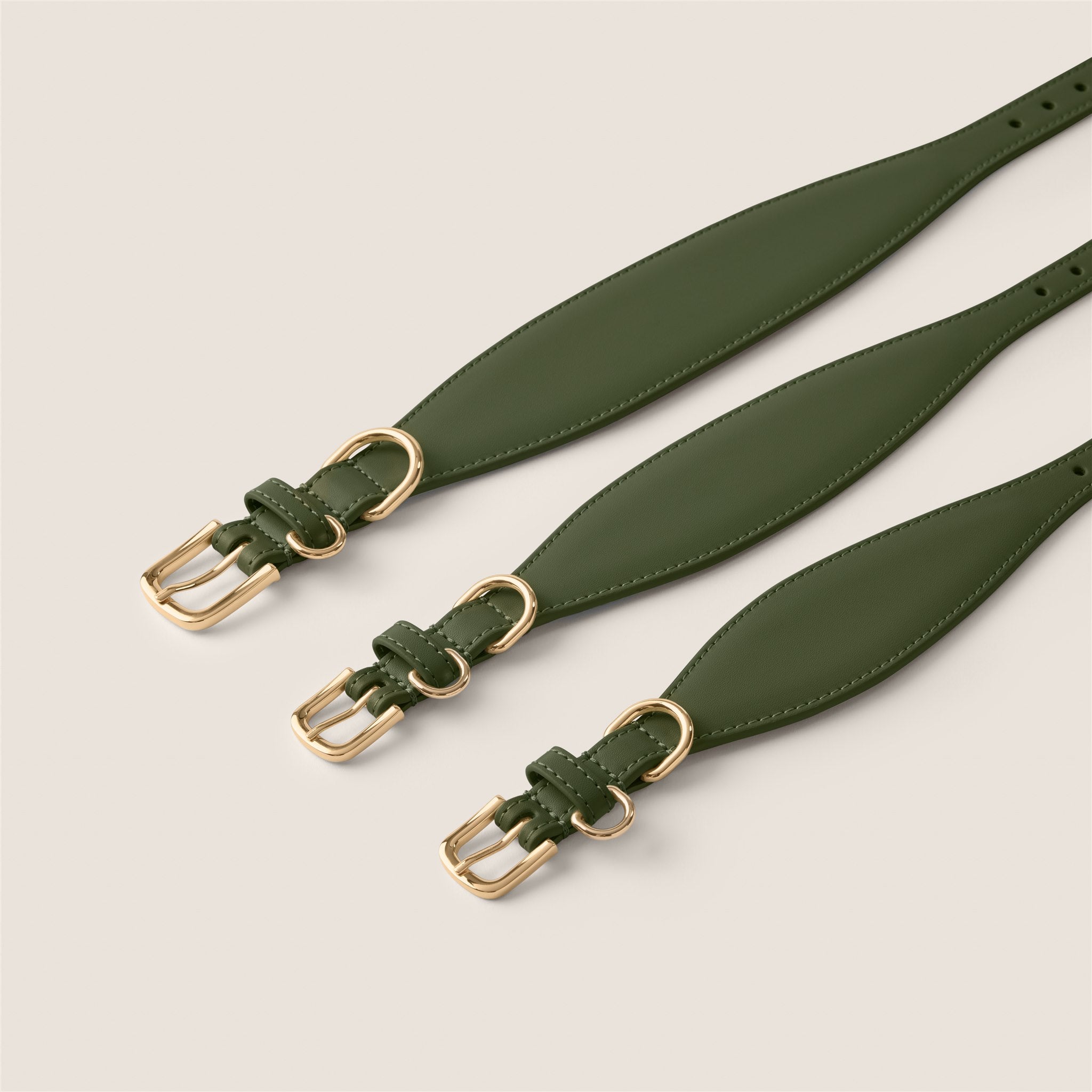 Tails & Bloom easy clean olive green sighthound collar for lurcher & italian greyhound - luxury