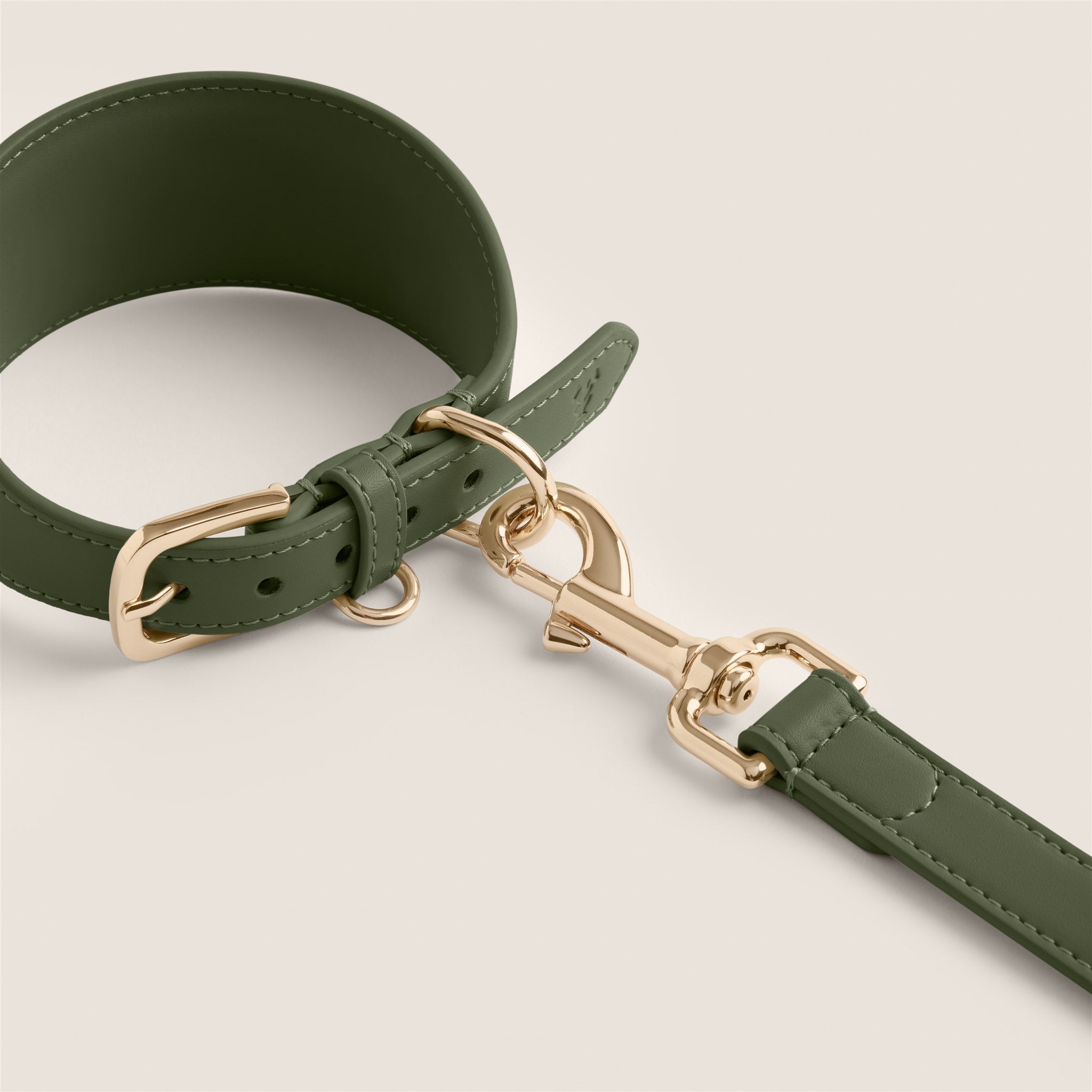 Tails & Bloom easy clean olive green sighthound collar for lurcher & italian greyhound - luxury