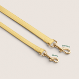 Pastel yellow primrose comfortable fit vegan leather puppy lead for miniature schnauzer & border terrier by Tails & Bloom
