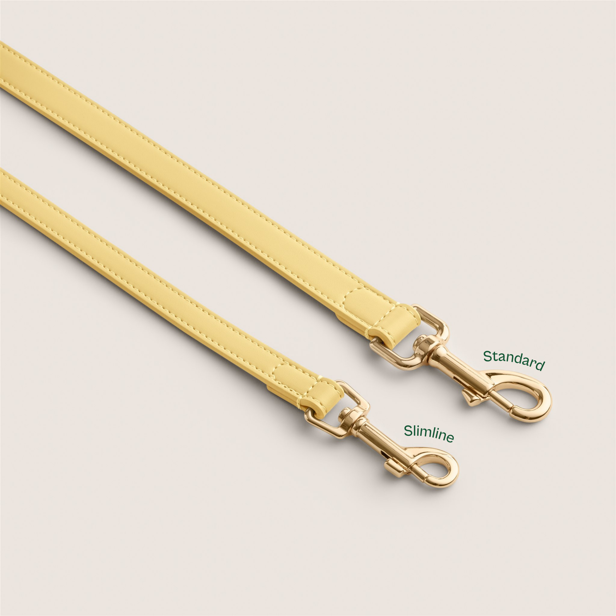 Pastel yellow primrose comfortable fit vegan leather puppy lead for miniature schnauzer & border terrier by Tails & Bloom