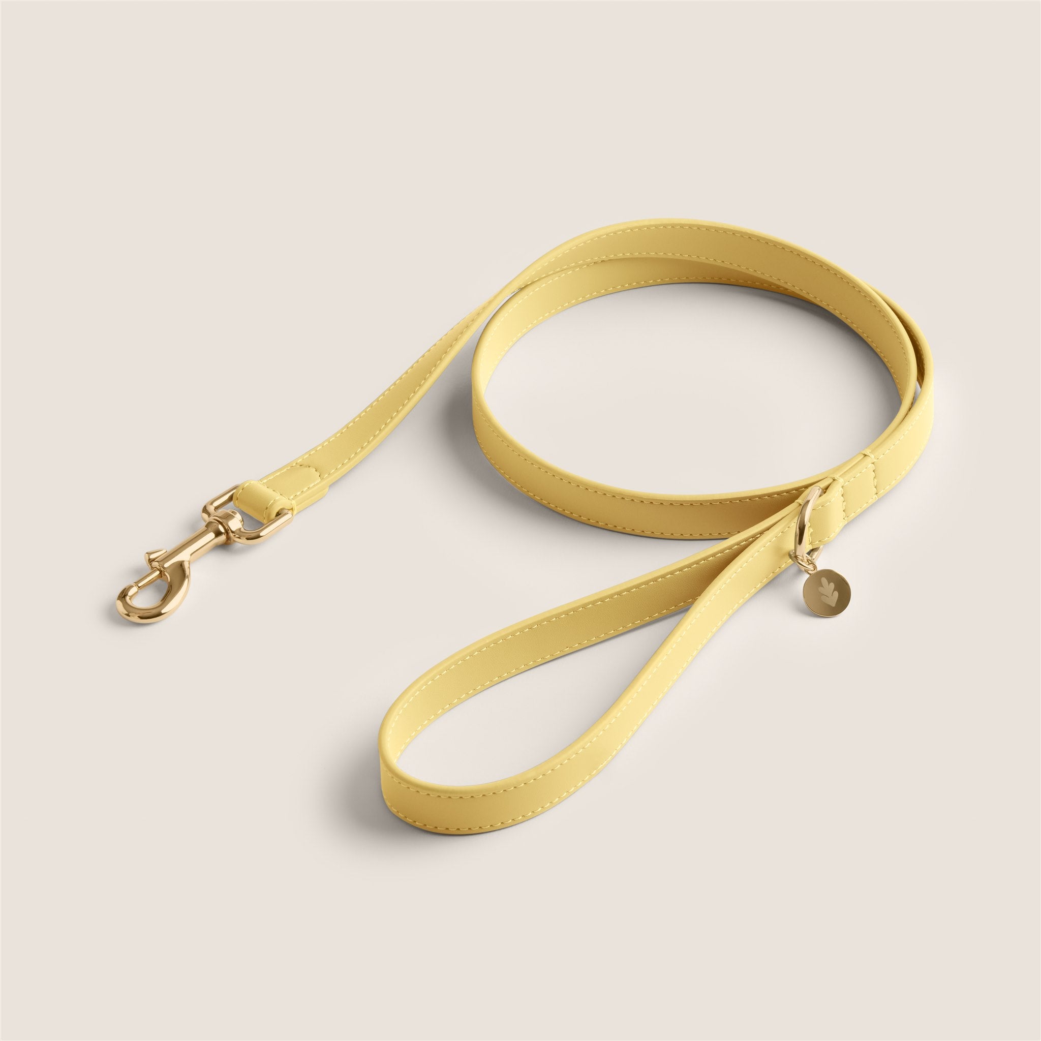 Tails & Bloom easy clean primrose pastel yellow matching collar and lead for whippet & lhasa apso - luxury