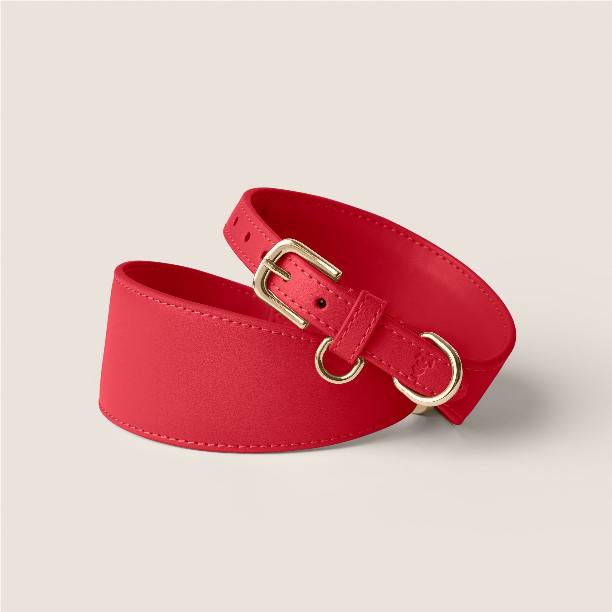 Deep red rouge padded sighthound collar gentle on skin for italian greyhound & whippet by Tails & Bloom