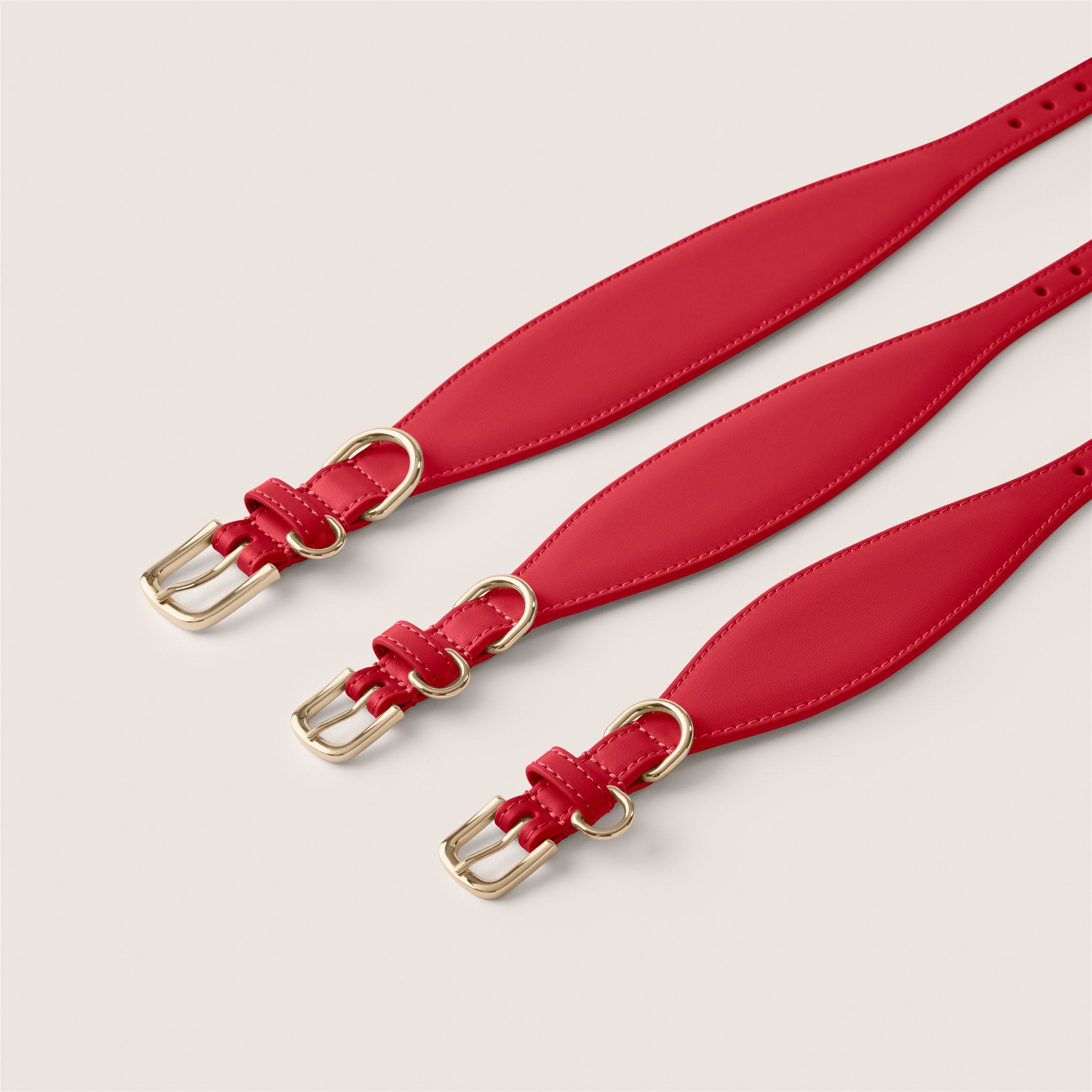Tails & Bloom rouge red comfortable fit soft lining sighthound collar for lurcher & italian greyhound