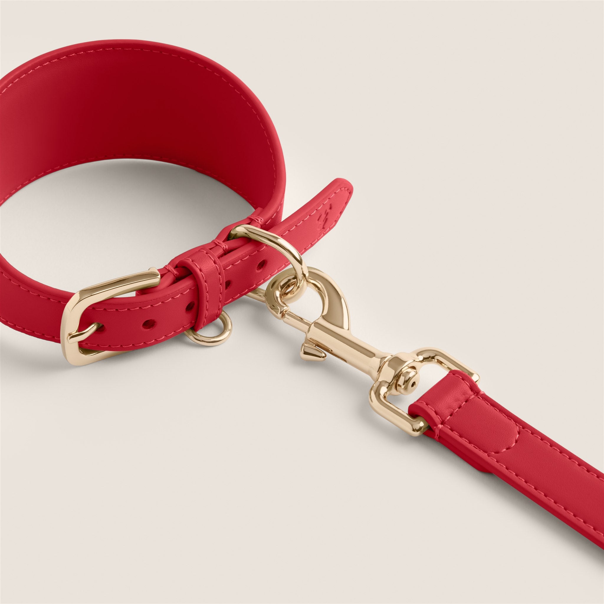 Tails & Bloom rouge red comfortable fit soft lining sighthound collar for lurcher & italian greyhound