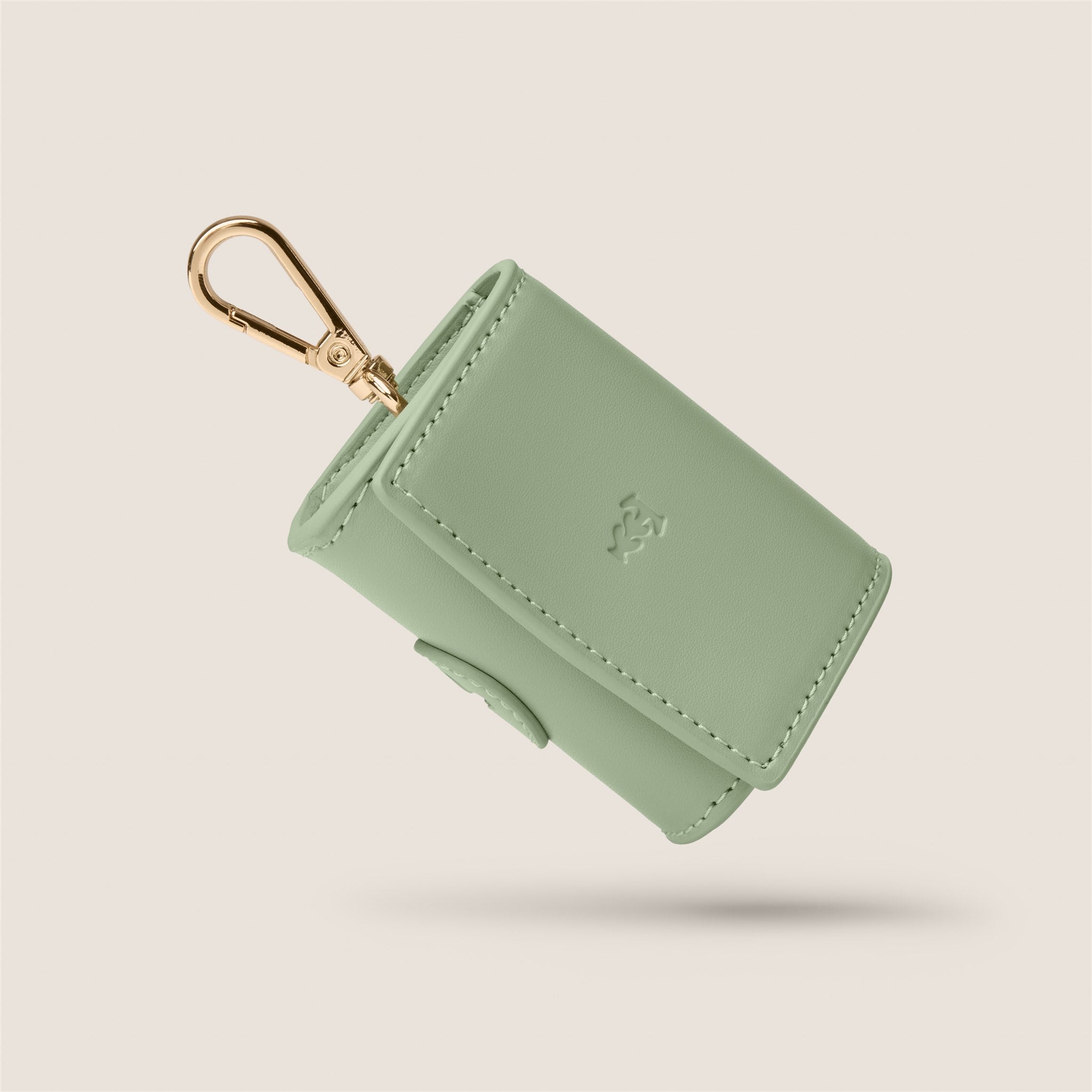 Tails & Bloom sage pastel green dog lover gift vegan leather poop bag holder for small breeds
